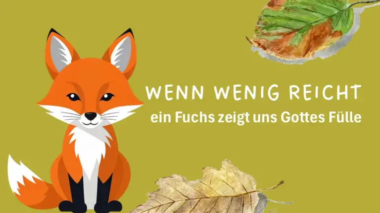 Flyer mit Fuchs und Herbstblätter zum Erntedankfest